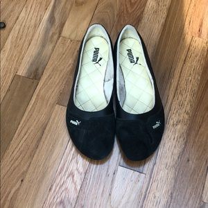 Puma black suede and leather ballet flats size 9